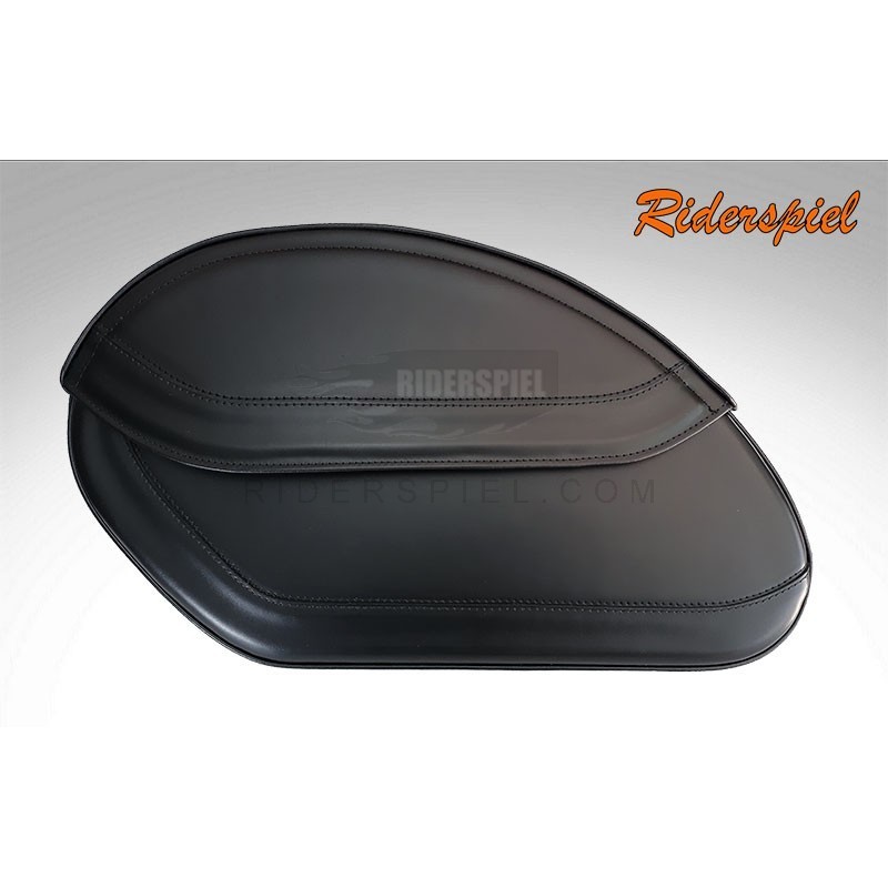 Alforjas moto cuero negro cocodrilo white