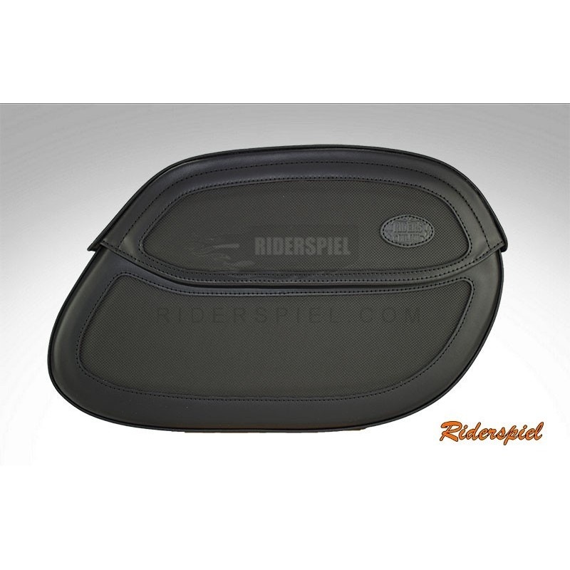 Alforjas moto cuero negro black thunder